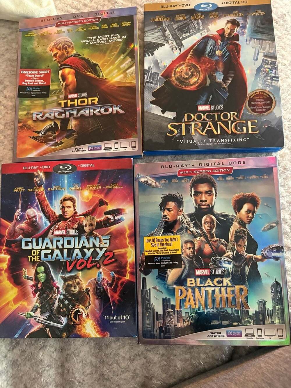 Marvel Studios 4-Movie Collection Blu-Ray DVD Digital Lot